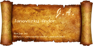 Janovszky Andor névjegykártya