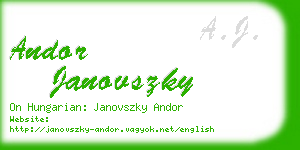 andor janovszky business card